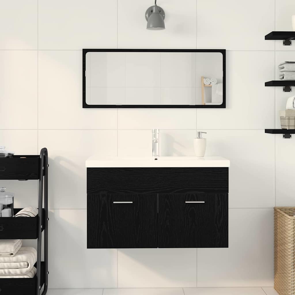 Sink cabinet Black Oak 90 x 38.5 x 46 cm Engineered wood